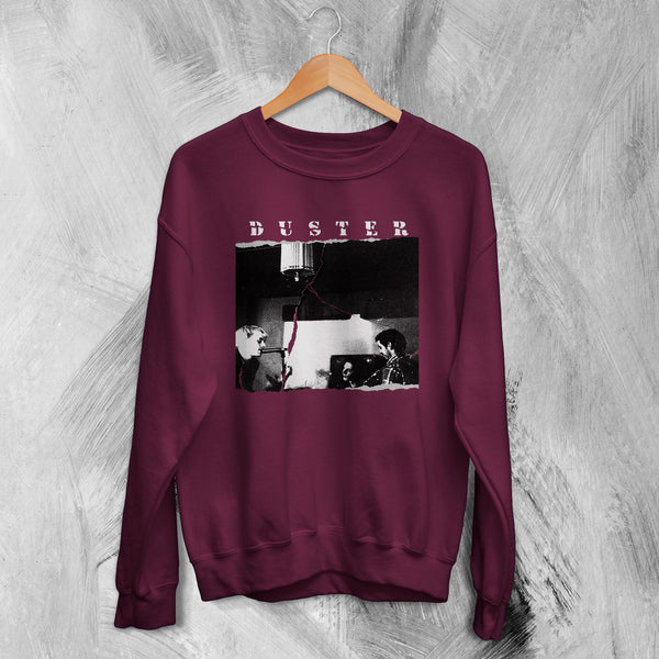 Vintage Duster Music Sweatshirt Discography Album Cover Sweater - Red Maroon - WorldWideShirt