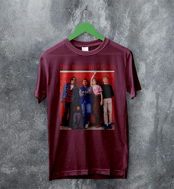 Vintage The Breakfast Club T-Shirt Movie Poster Shirt Comedy Drama Tee - Red Maroon - WorldWideShirt