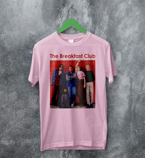 Vintage The Breakfast Club T-Shirt Movie Poster Shirt Comedy Drama Tee - Light Pink - WorldWideShirt