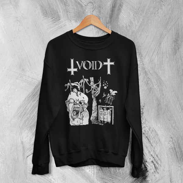 Void Band Sweatshirt Zombie Punk Void Shirt Vintage Skeleton Punk Rock Crewneck - Black - WorldWideShirt