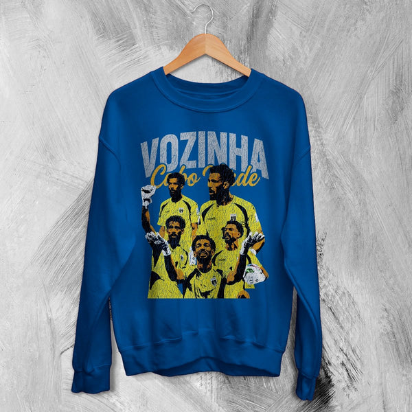 Vozinha Cape Verde Sweatshirt Vintage Vozinha Shirt, Soccer Legend Crewneck - Royal Blue - WorldWideShirt