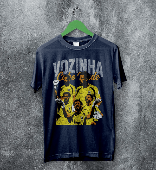 Vozinha Cape Verde T-Shirt Vintage Vozinha Shirt, Soccer Legend Tee - Navy Blue - WorldWideShirt