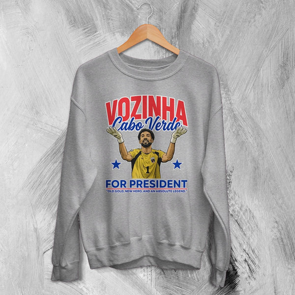 Vozinha For President Sweatshirt, Vintage Vozinha Capo Verde Crewneck - Sport Grey - WorldWideShirt