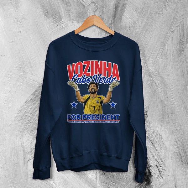 Vozinha For President Sweatshirt, Vintage Vozinha Capo Verde Crewneck - Navy Blue - WorldWideShirt