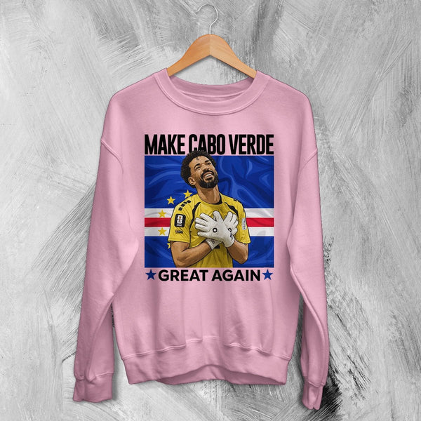 Vozinha Great Again Sweatshirt, Vintage Cabo Verde Star Shirt, Soccer Legend Crewneck - Light Pink - WorldWideShirt