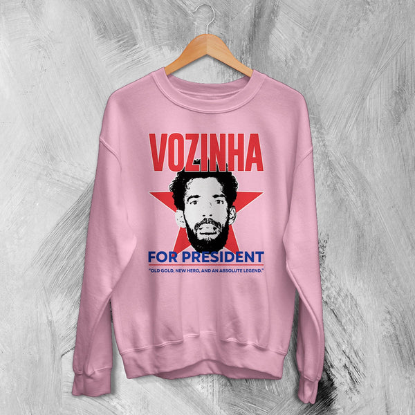 Vozinha President Sweatshirt, Vintage Vozinha For President Shirt, Soccer Legend Crewneck - Light Pink - WorldWideShirt