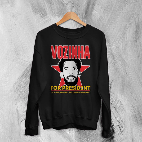 Vozinha President Sweatshirt, Vintage Vozinha For President Shirt, Soccer Legend Crewneck - Black - WorldWideShirt