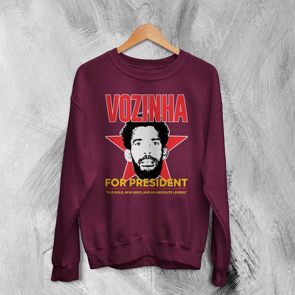Vozinha President Sweatshirt, Vintage Vozinha For President Shirt, Soccer Legend Crewneck - Red Maroon - WorldWideShirt