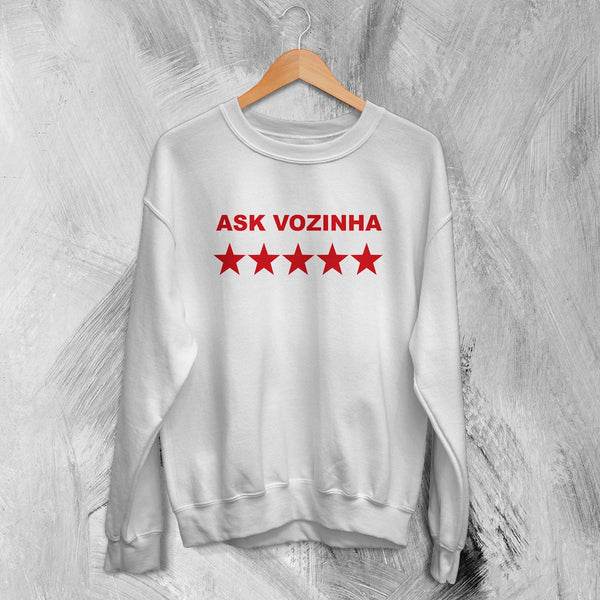 Vozinha Sweatshirt, Vintage Ask Vozinha Shirt, Goalkeeper Star Soccer Legend Crewneck - White - WorldWideShirt