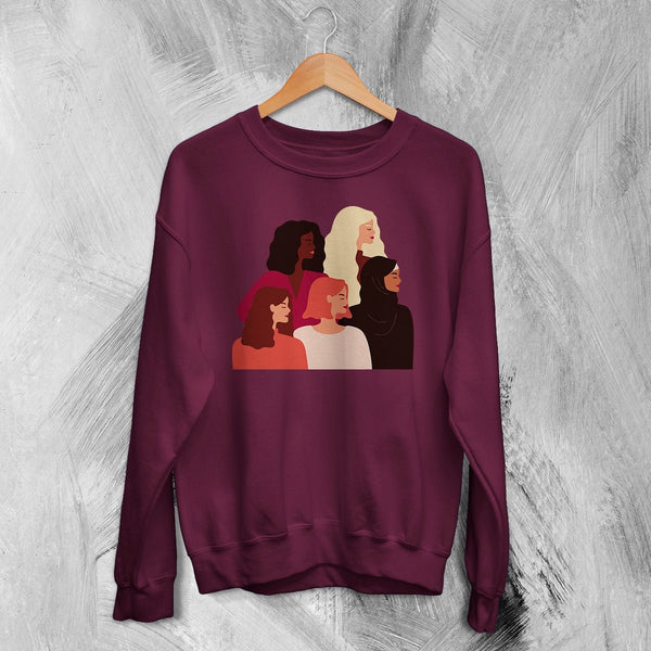 Women's Day Sweatshirt Club Feminist Shirt Strong Women Gift - Red Maroon - WorldWideShirt