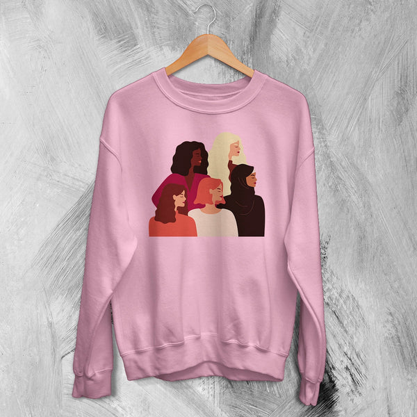 Women's Day Sweatshirt Club Feminist Shirt Strong Women Gift - Light Pink - WorldWideShirt