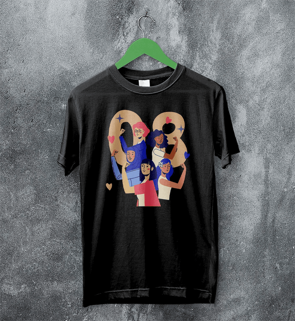 Women's Day T-Shirt 08 Y2K Shirt Sporty Y2K Number Tee Women Gift - Black - WorldWideShirt