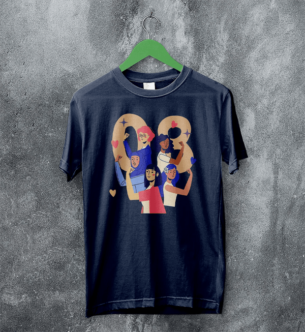 Women's Day T-Shirt 08 Y2K Shirt Sporty Y2K Number Tee Women Gift - Navy Blue - WorldWideShirt