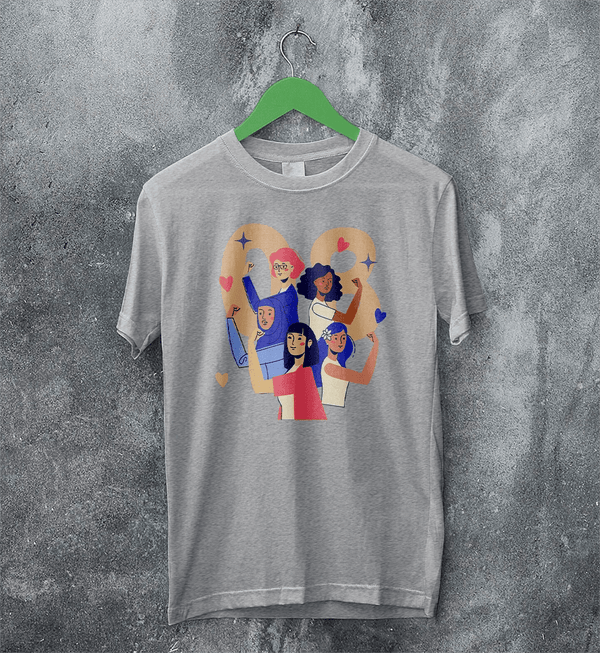Women's Day T-Shirt 08 Y2K Shirt Sporty Y2K Number Tee Women Gift - Sport Grey - WorldWideShirt