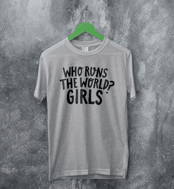 World Women's Day T-Shirt Who Runs The World? Girl Shirt Women Tee - Sport Grey - WorldWideShirt