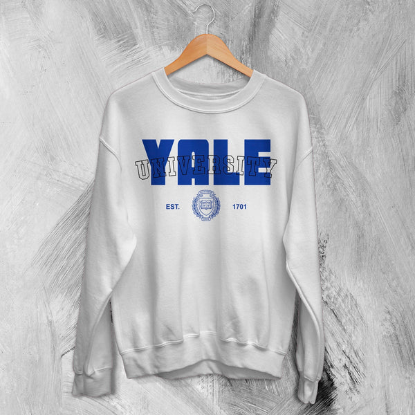 Yale University Sweatshirt Retro Campus Shirt Ivy League Research University US - White - WorldWideShirt