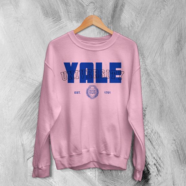Yale University Sweatshirt Retro Campus Shirt Ivy League Research University US - Light Pink - WorldWideShirt