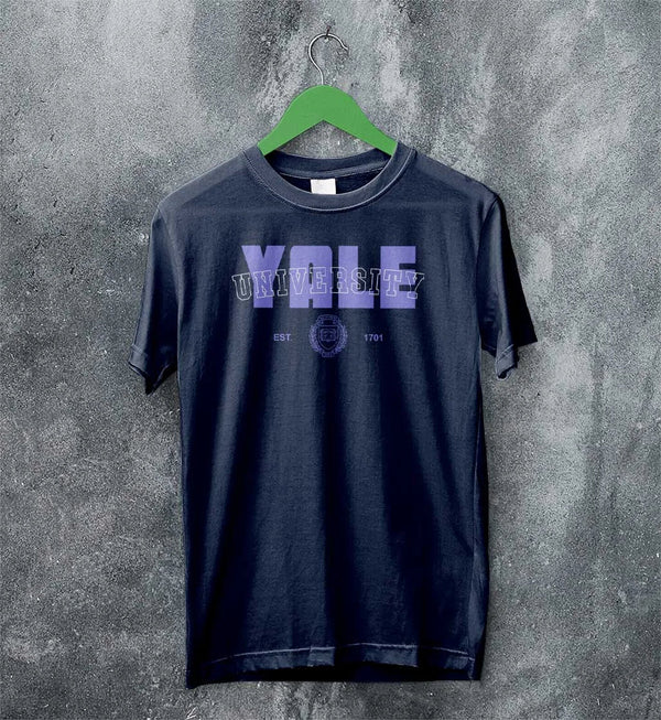 Yale University T-shirt Retro Campus Shirt Ivy League Research University US - Navy Blue - WorldWideShirt
