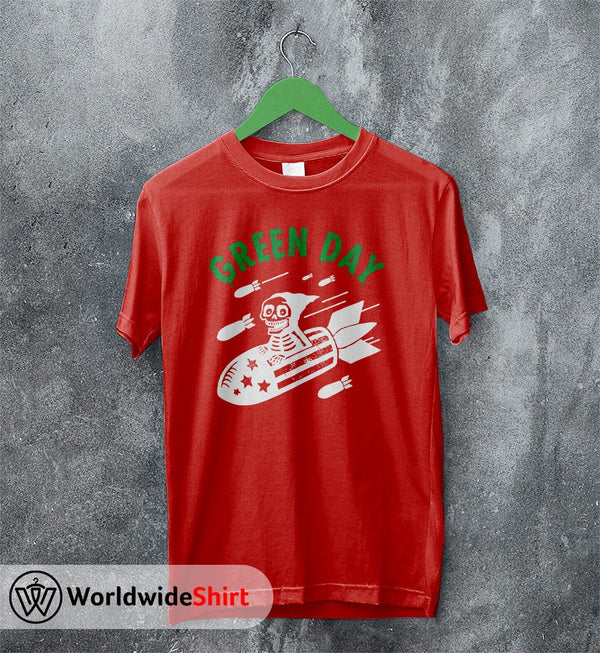 Green Day Rocket Vintage90's T-Shirt Green Day Shirt Rock Band Shirt - WorldWideShirt