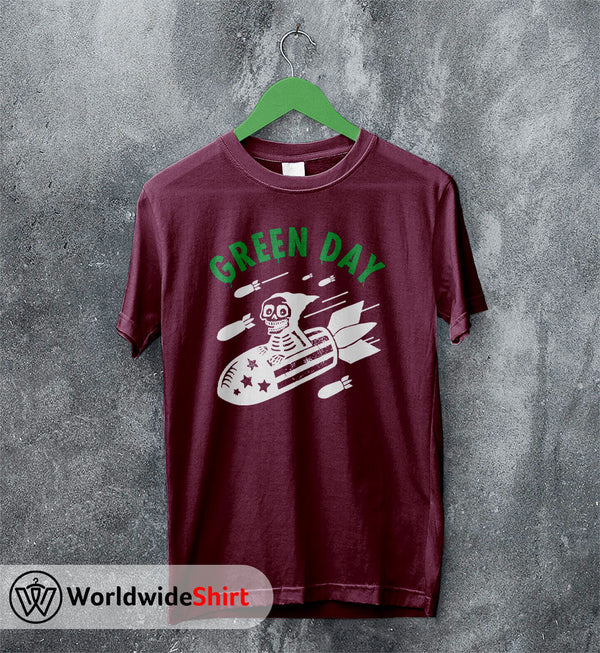 Green Day Rocket Vintage90's T-Shirt Green Day Shirt Rock Band Shirt - WorldWideShirt