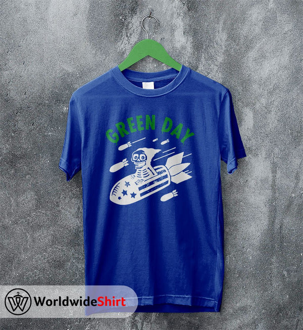 Green Day Rocket Vintage90's T-Shirt Green Day Shirt Rock Band Shirt - WorldWideShirt