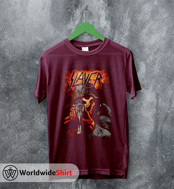 Slayer Band Vintage Tour Poster T-shirt Slayer Band Shirt Metal Band - WorldWideShirt