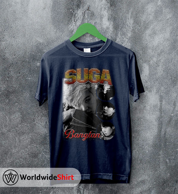 Suga Vintage 90's Shirt Bangtan Boys T-Shirt K-pop BTS Tee - WorldWideShirt