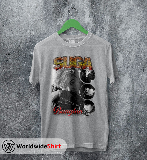 Suga Vintage 90's Shirt Bangtan Boys T-Shirt K-pop BTS Tee - WorldWideShirt