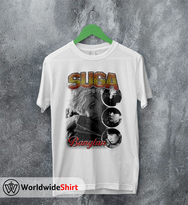 Suga Vintage 90's Shirt Bangtan Boys T-Shirt K-pop BTS Tee - WorldWideShirt
