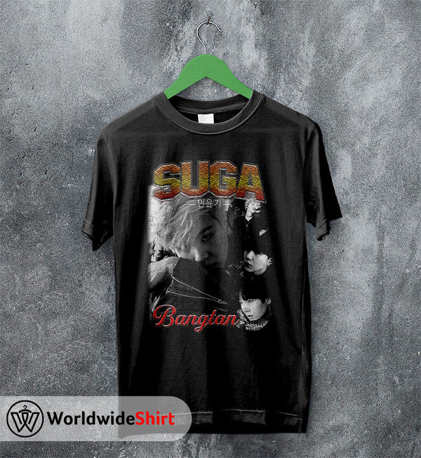 Suga Vintage 90's Shirt Bangtan Boys T-Shirt K-pop BTS Tee - WorldWideShirt