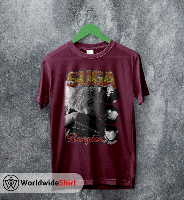 Suga Vintage 90's Shirt Bangtan Boys T-Shirt K-pop BTS Tee - WorldWideShirt