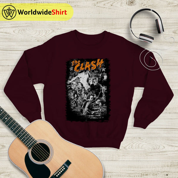 The Clash Vintage Tour 90's Sweatshirt The Clash Shirt Band Shirt - WorldWideShirt