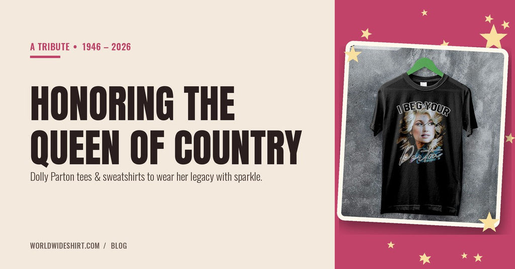 Dolly Parton t-shirts banner with the I Beg Your Parton T-Shirt - Honoring the Queen of Country