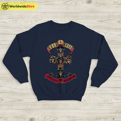 1988 Appetite For Destruction Tour Sweatshirt Guns N Roses Shirt Rock Band - WorldWideShirt