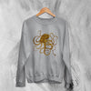 Gyotaku Traditional Art Sweatshirt Japan Octopus Sweater Gyotaku Fish Print