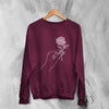 Floral Sweatshirt Hand Holding Rose Shirt Plant Sweater Flower Line Art