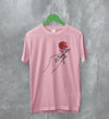 Floral T-Shirt Hand Holding Rose Tee Plant Shirt Vintage Flower Line Art