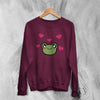 Frog Sweatshirt Cute Green Frog Love Sweater Animal Lover Shirt Aesthetic