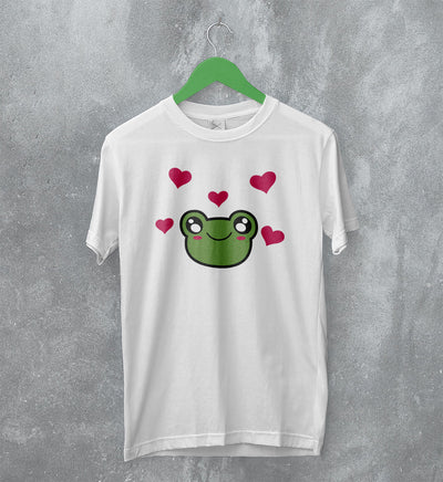 Frog T-Shirt Cute Green Frog Love Tee Animal Lover Shirt Aesthetic Cartoon