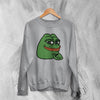 Frog Sweatshirt Pepe Frog Lover Sweater Meme Shirt Retro Green Frog