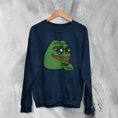 Frog Sweatshirt Pepe Frog Lover Sweater Meme Shirt Retro Green Frog