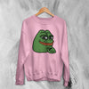 Frog Sweatshirt Pepe Frog Lover Sweater Meme Shirt Retro Green Frog