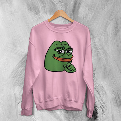 Frog Sweatshirt Pepe Frog Lover Sweater Meme Shirt Retro Green Frog