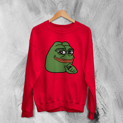 Frog Sweatshirt Pepe Frog Lover Sweater Meme Shirt Retro Green Frog