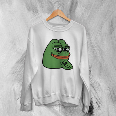 Frog Sweatshirt Pepe Frog Lover Sweater Meme Shirt Retro Green Frog