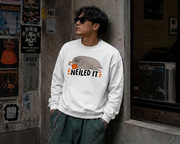 Niel The Seal Sweatshirt Neiled IT Shirt Niel The Seal Viral Animal Lover Crewneck