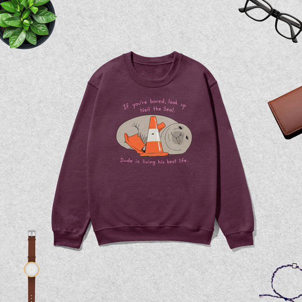 Neil Seal Best Life Sweatshirt Neil The Seal Shirt Seal Viral Animal Lover Crewneck