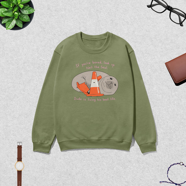 Neil Seal Best Life Sweatshirt Neil The Seal Shirt Seal Viral Animal Lover Crewneck