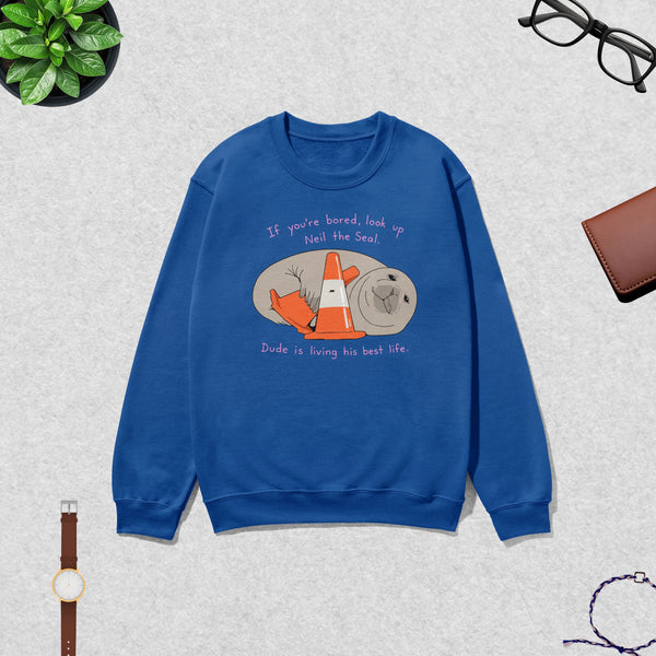 Neil Seal Best Life Sweatshirt Neil The Seal Shirt Seal Viral Animal Lover Crewneck