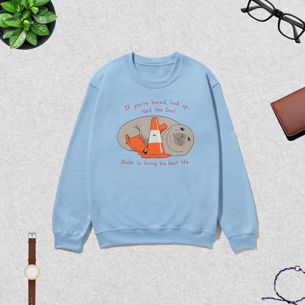 Neil Seal Best Life Sweatshirt Neil The Seal Shirt Seal Viral Animal Lover Crewneck